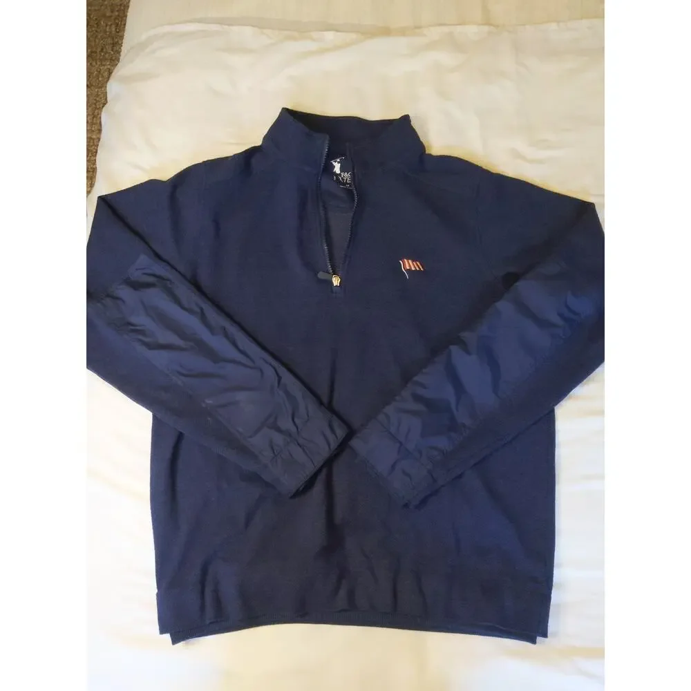 Fairway & Greene Navy Quarter Zip Golf Pullover Performance Tech Mens M